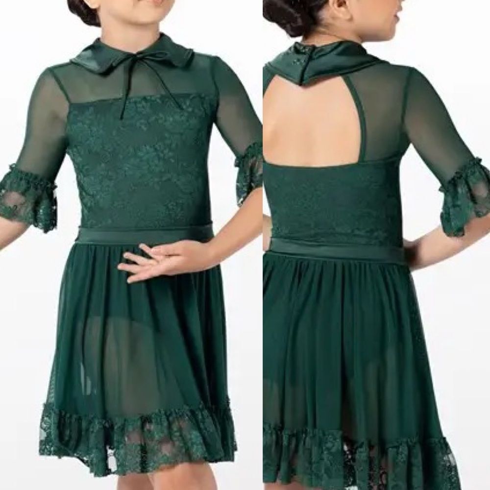 Weissman dance costume lyrical dark green Every Breath You Take 12504 MC child